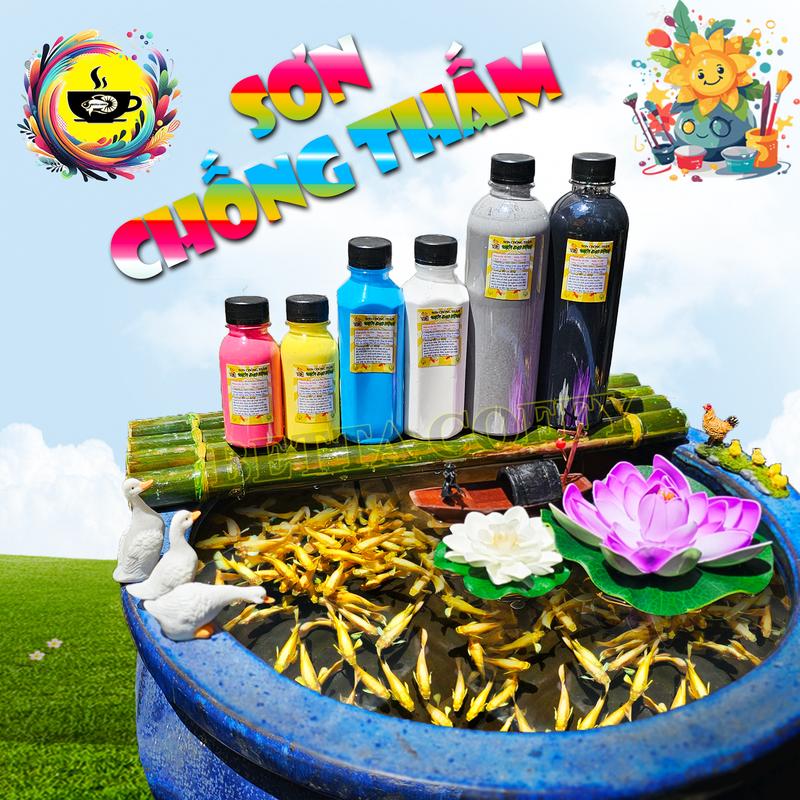 Sơn chống thấm thùng xốp hồ cá bể nuôi cá nhiều size nhiều màu sắc