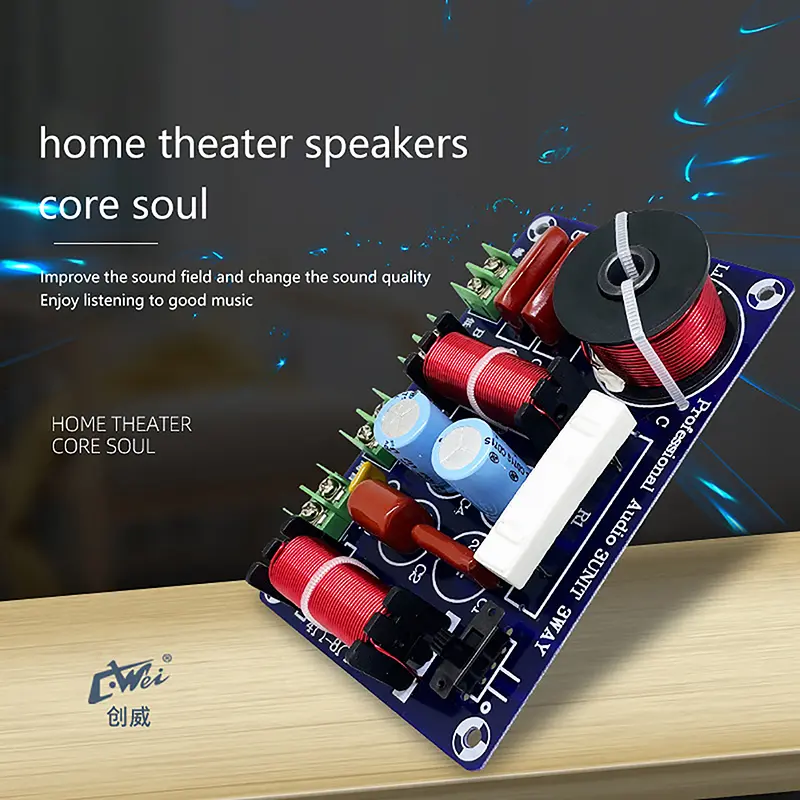 Bộ lọc Crossover âm thanh, Mạch Treble và Bass Trung Bình Hifi, Bộ chia tần số 3 chiều, 250W, Bộ chia tần số 850Hz / 5200Hz, Bộ lọc loa DIY 3