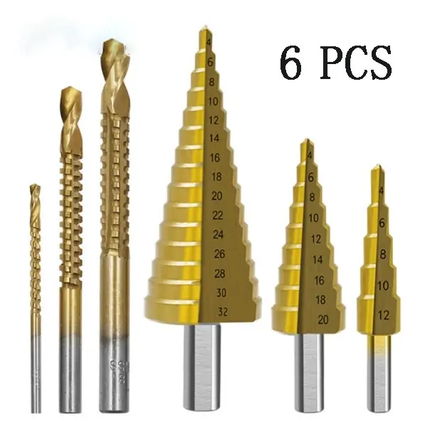 Bộ 6 Mũi Khoan Titan Tráng Titan 3 Bước Đa Năng Hiệu Quả Chính Xác ME