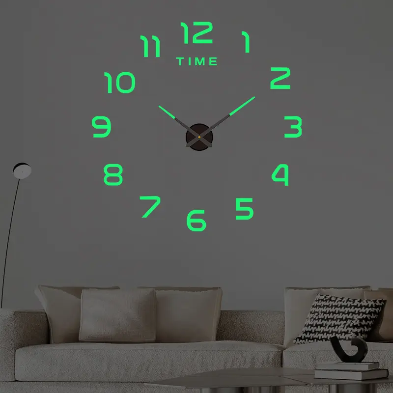 Bedroom Decoration Clock Large 2D Wall Clock Living Room Large Garden Acrylic Mirror Sticker Decoration Art Decor Clocks Digital