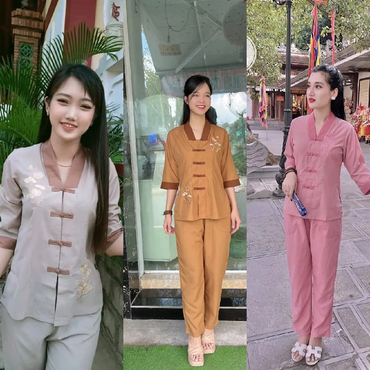 Đồ bộ đi chùa nữ.la hán phối