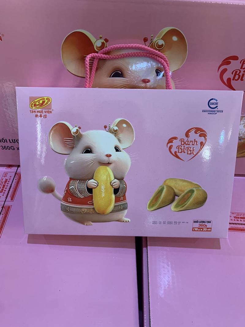 Product Introduction of Bánh BiBi Tân Huê Viên (hộp 20bánh) (vị trứng dứa, ít ngọt) (hộp quai xách sang trọng) 1
