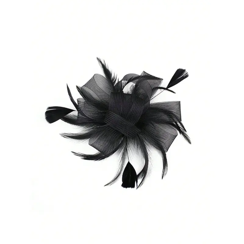 Fascinator Pillbox Hats For Women Feather Flower Church Derby Headband Clip Wedding Tea Party Hat 5