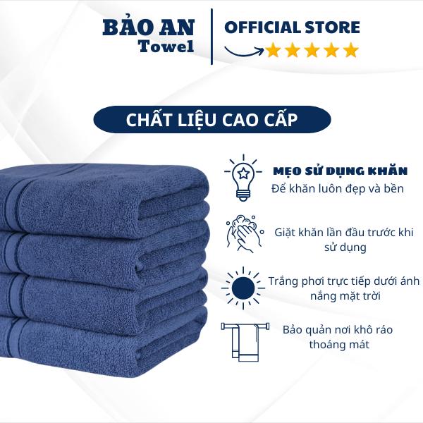 Khăn Tắm, Mặt, Gội  với sợi bông cotton dày thấm hút tốt, không ra màu, không xù lông Nhà Tắm 4