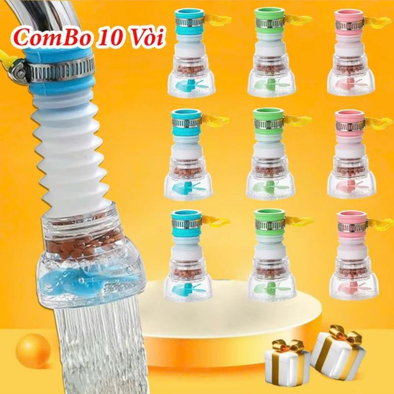 Combo 10 Đầu Vòi Đầu Vòi Chống Bắn Nước Có Thể Xoay 360 Độ Kéo Dài 12cm - Phụ Kiện Nhà Bếp