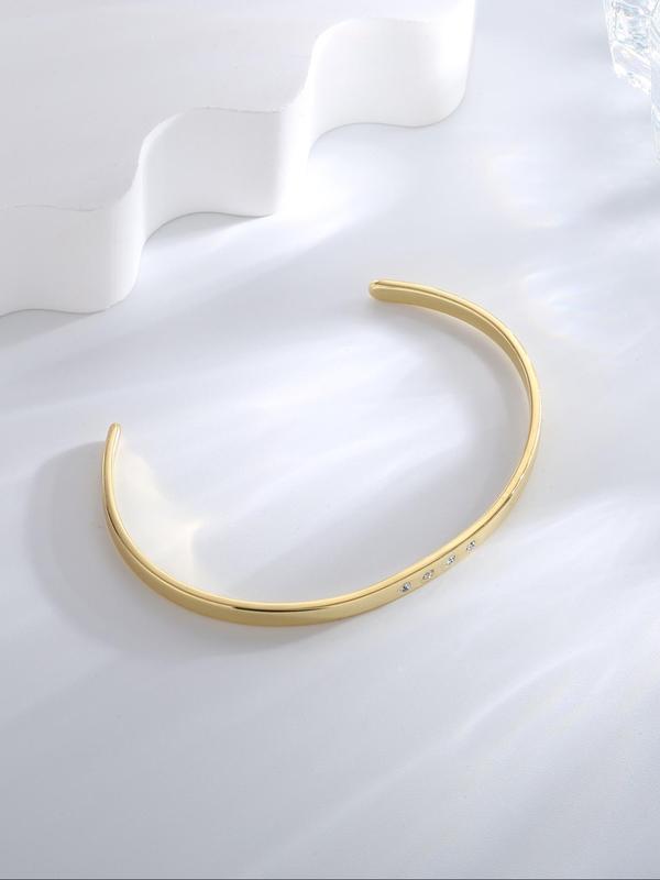 Women's Elegant Rhinestone Decorated Bangle Bracelet, Exquisite Trendy Bangle, Fashionable Jewelry for Women & Girls As Gift 4