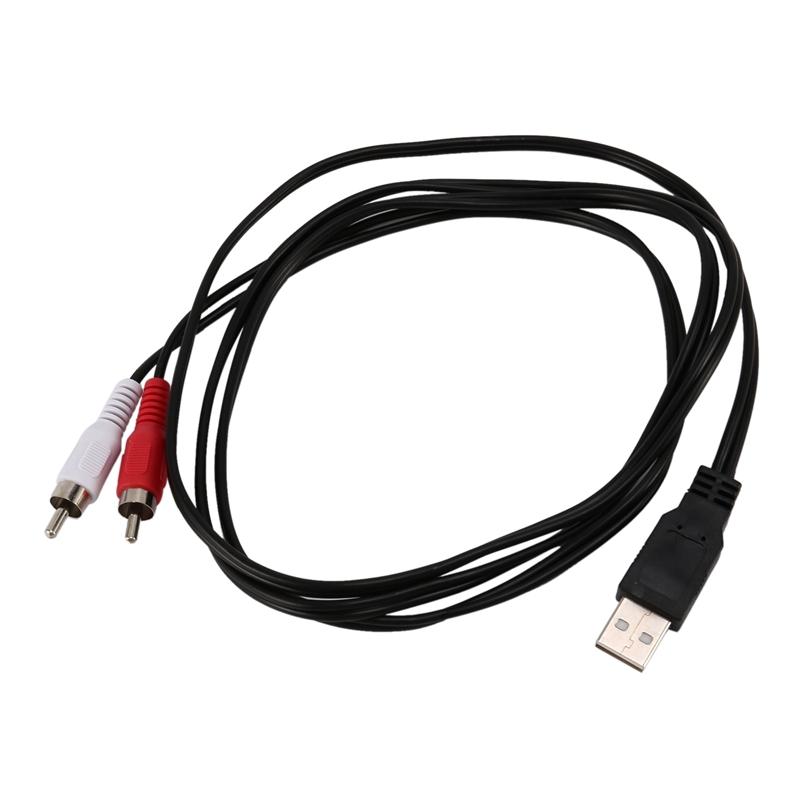 Cáp Usb A Đực Sang 2X Rca Phono Đực Av, Chiều Dài 1.5M, Thích Hợp Cho PC, TV Và…