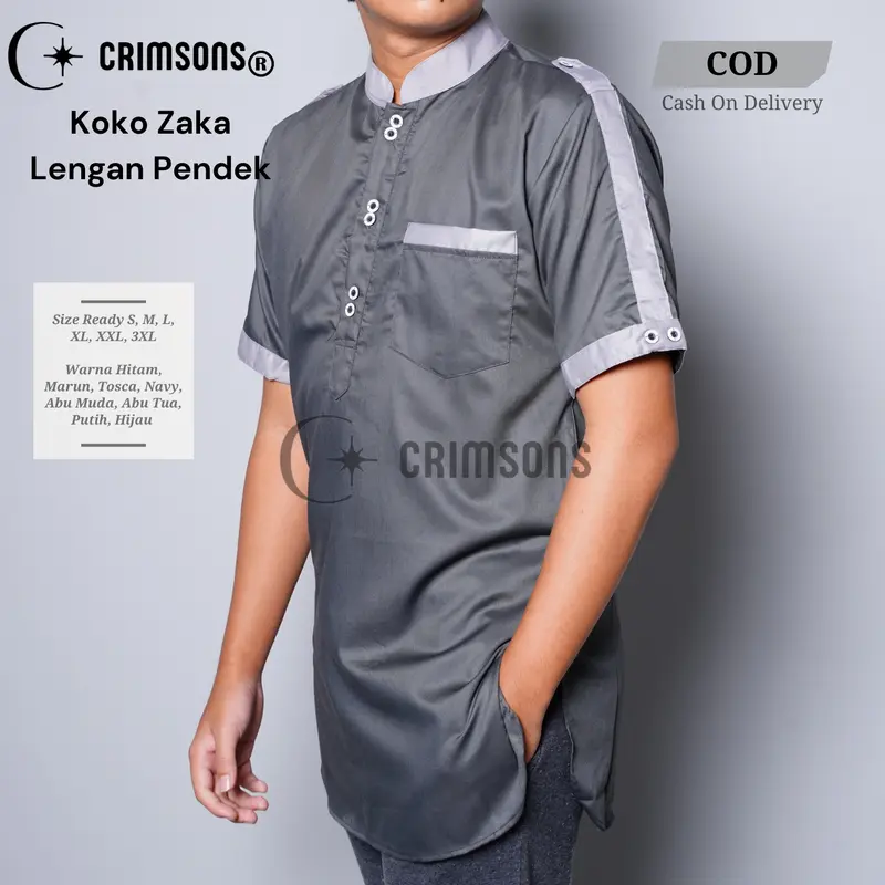 Koko Zaka Lengan Pendek + Pendek Nyaman Katun 1