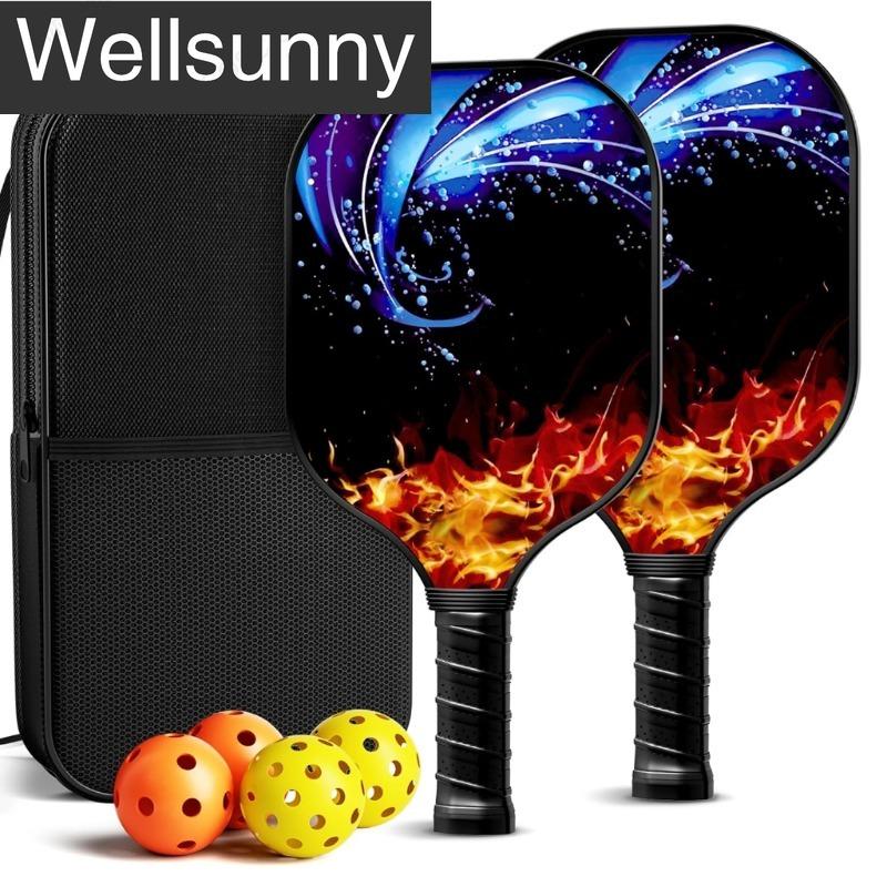 Product Introduction of Wellsunny Pickleball Paddles Fiberglass Pickleball Paddles Set of 2 Lightweight Pickleball Racket with 2 Indoor and 2 Outdoor Balls, 1 Pickleball Bag, Pickleball Set Gifts for Women 5