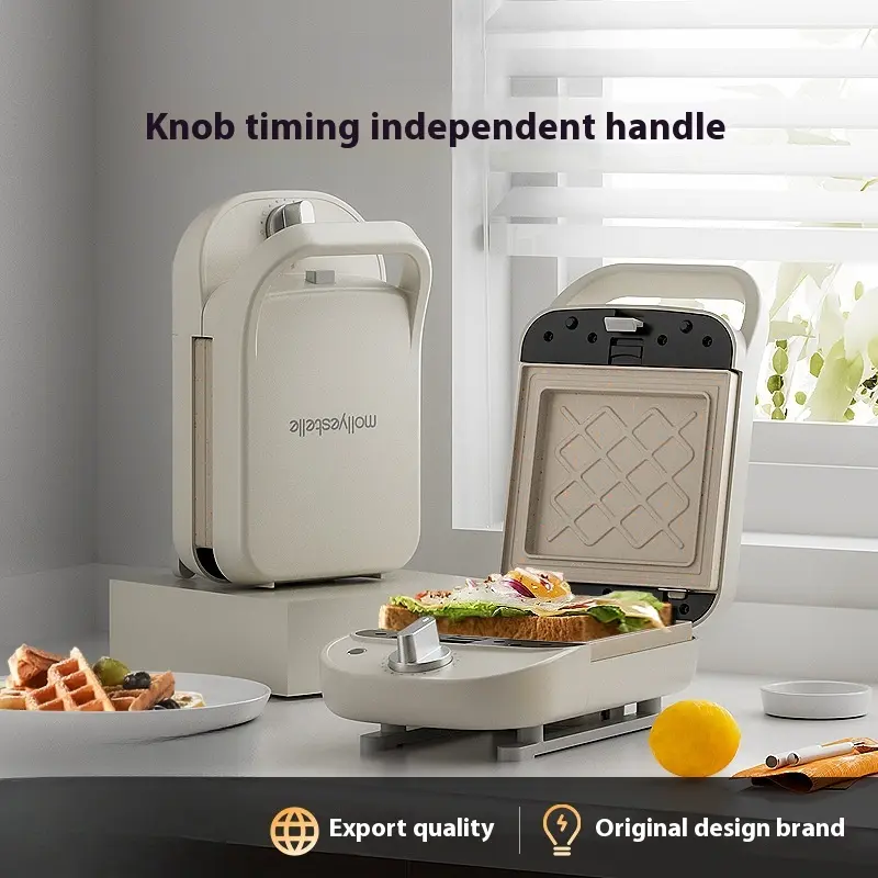 Waffle toaster toaster, sandwich breakfast machine, multifunctional, household, small size, with timer, cooking machine