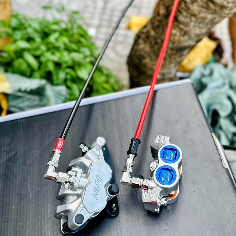 Dây dầu Hell Bấm đầu 90 độ inox 304 phanh Phụ Tùng