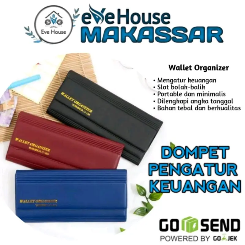 Makassar Dompet disiplin wallet organizer dompet pengatur keuangan Dompet Panjang