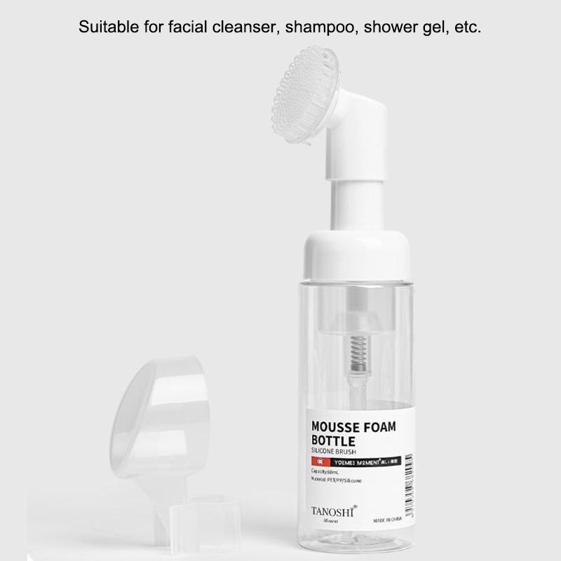 Product Introduction of 1PCS 30/60/100/150ml Empty Froth Foaming Pump Bottle With Silicone Brush Head Press Type Face Cleaning Foam Bottles 22