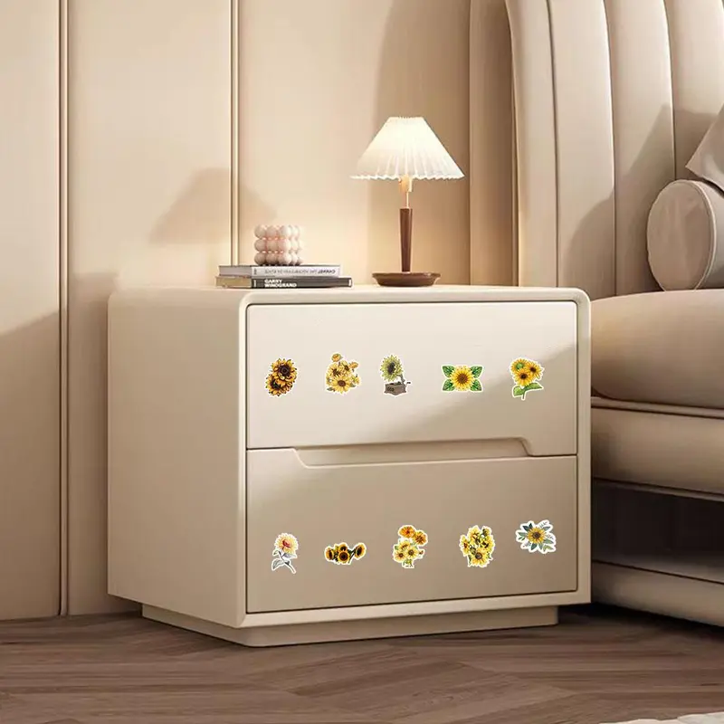 Sunflower Series Sticker, 54pcs/set Waterproof Self Adhesive Decor Paper, Decor Sticker for Gift Greeting Card Water Bottle Laptop Phone 2