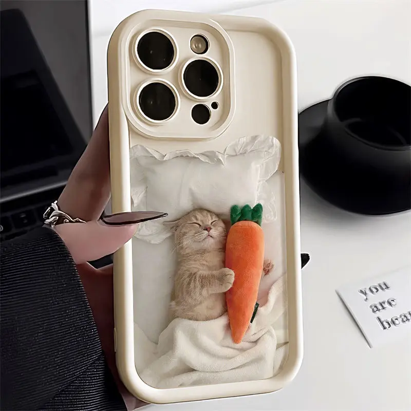 ốp điện thoại mèo ngủ cho 15promax, apple 14por,12/13/11xs, cute, bọc đầy đủ Phụ Kiện Phone