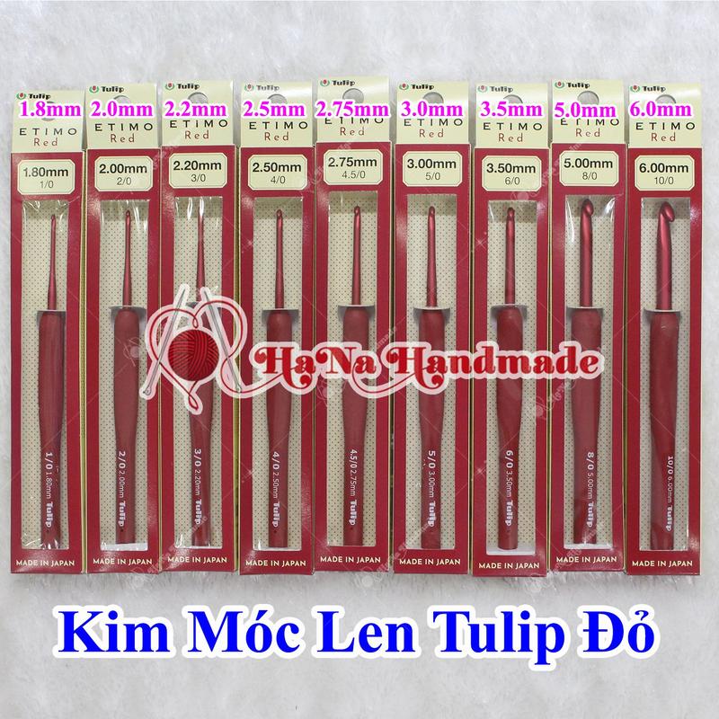 Kim móc len tulip đỏ tulip red lẻ size