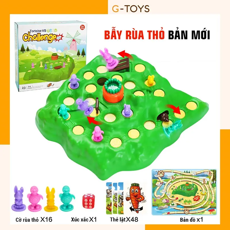 Đồ Chơi Đường Đua Thỏ Bẫy Thỏ Có Bản Đồ Trò Chơi Thông Minh Tăng Tính Tương Tác Gia Đình Board Game 0