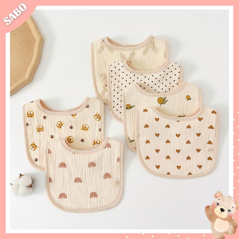 Yếm Vuông Xô Muslin 6 Lớp, Yếm Xô Chữ U Quàng Cổ Chất Liệu Mềm Mại Thấm Hút Cho Bé