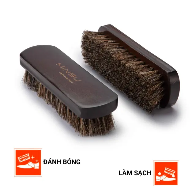 Bàn Chải Đánh Giày Lông Ngựa Cao Cấp MINSU M2421 Chuyên Dùng Vệ Sinh Giày Sneaker, Giày Da Lộn, Nubuck - Loại Lớn 1
