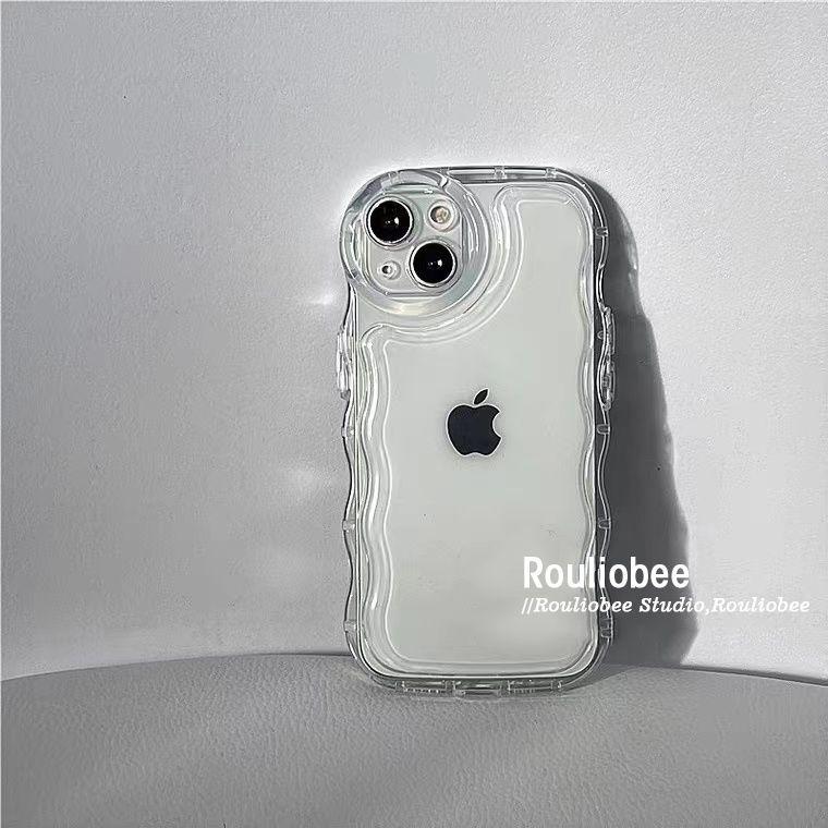 Product Introduction of Simple iPhone11/12 bright surface 13promax female 7/8p big wave iphone14 mobile phone case xs xr tide 3