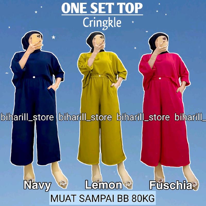 Glory One set crop top Cringkle Airflow - Setelan Wanita Cringkle One Set termurah 6