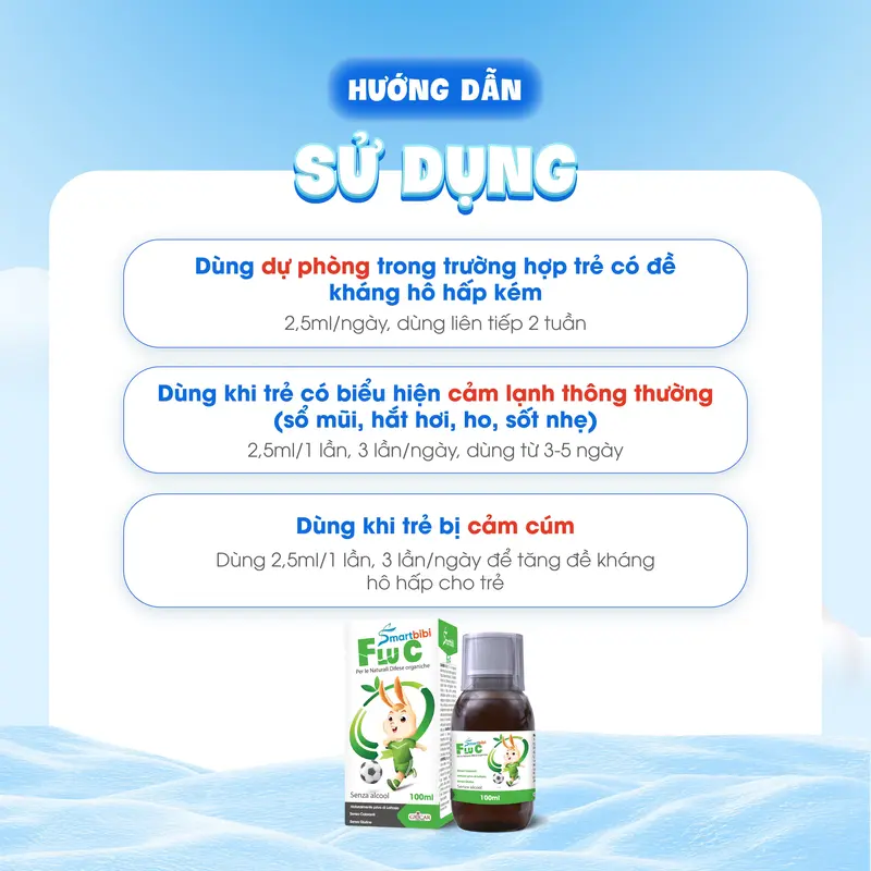 Siro Ho Smartbibi Flu C Chiết Xuất Thảo Dược Hỗ Trợ Các Vấn Đề Ho Do Cảm Lạnh, Cảm Cúm Cho Bé Chai 100ml 3
