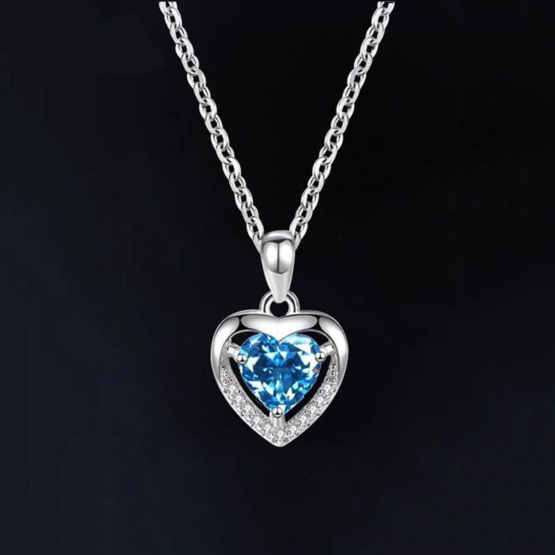 S925 Sterling Silver Heart of the Ocean Necklace 3