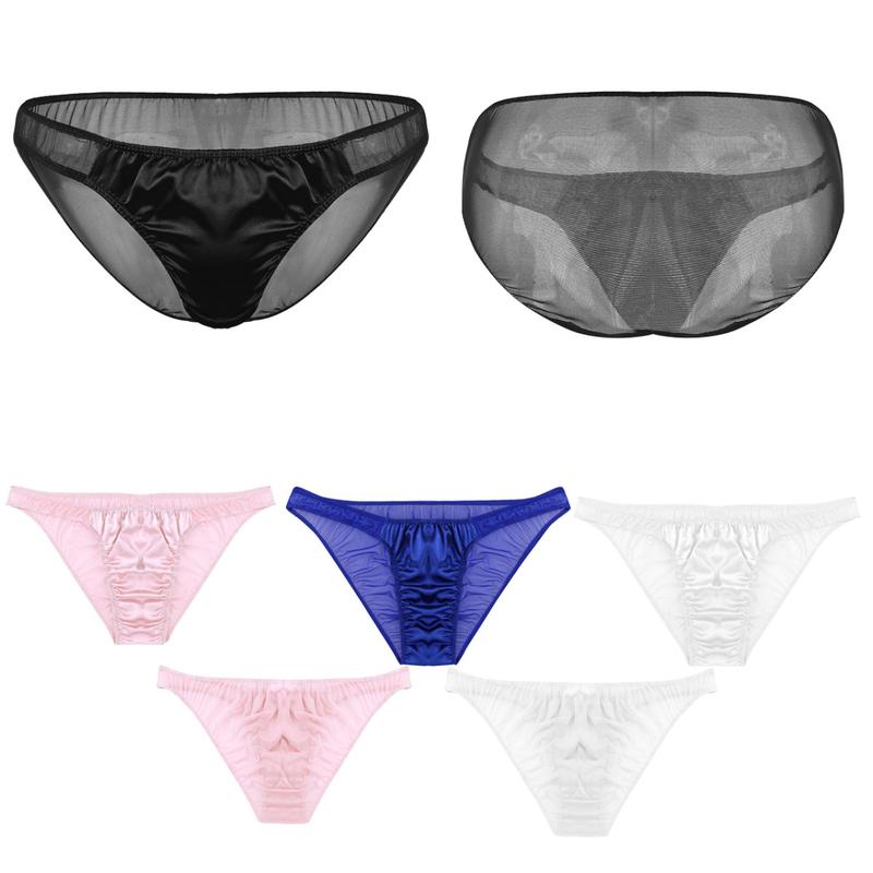 Quần Lót Satin Nam, Manyakai, Kiểu Túi Sissy, Quần Lót Lưới Nhìn Xuyên Thấu, Quần Lót Quần Đùi, Đồ Lót 0