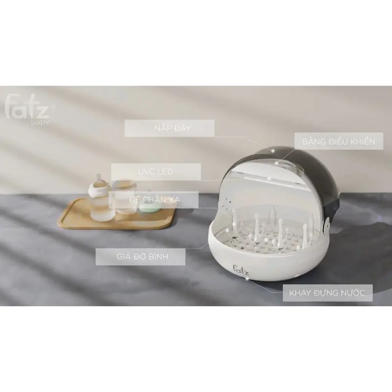 Máy úp bình sữa tiệt trùng sấy khô UVC Fatz Fatzbaby Tidy 1 - FB4268WM - Không BPA, An toàn và tiện dụng cho Mẹ và Bé Bông 1