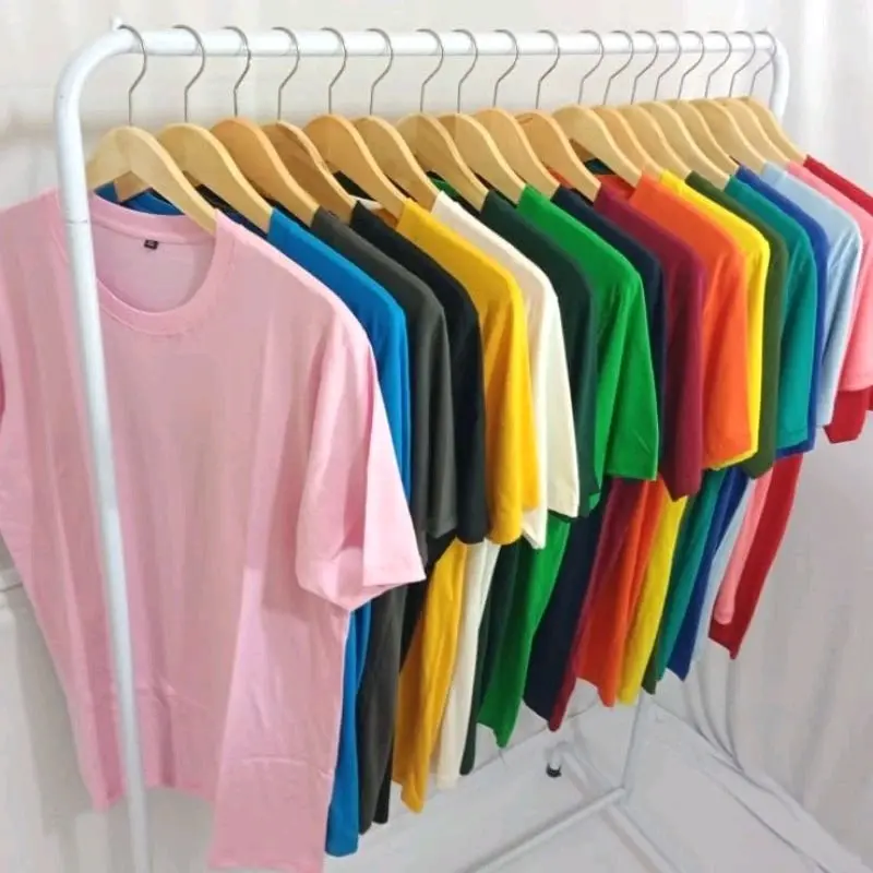KAOS POLOS COTTON COMBAD KUALITAS DISTRO Katun Santai Polos Crew Neck Hitam Lembut Nyaman Pria Panjang Maroon Fit Coklat Putih 0