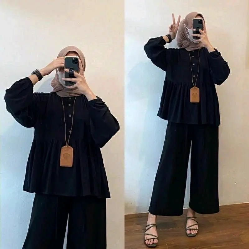 Raisa Blouse Crinkle Rayon Premium Rania Top Blouse Wanita Atasan Crinkle Polos 6