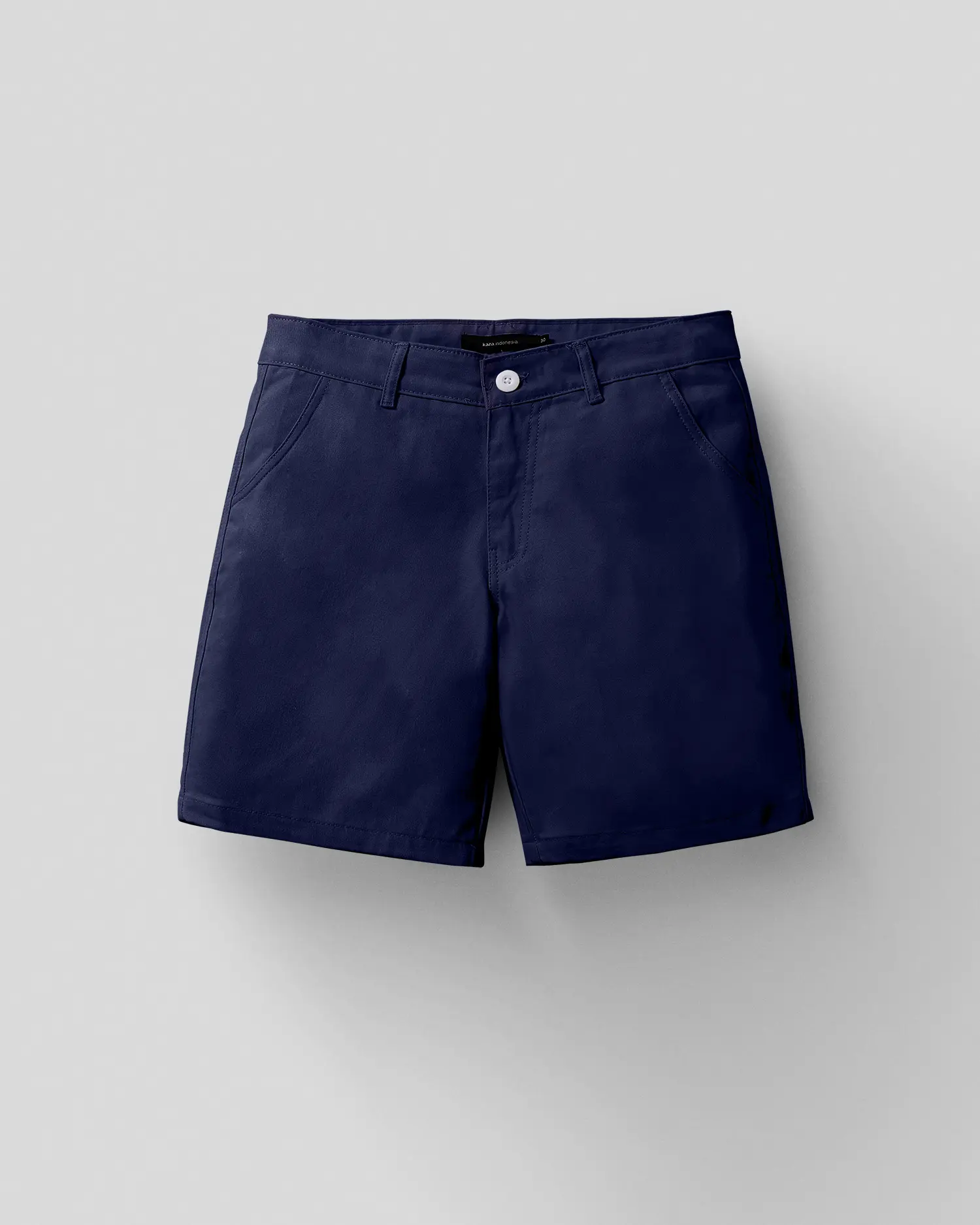 Kaza Indonesia - Celana Pendek Warna "Navy" Basic Polos Santai Material Katun Twill Fit Body