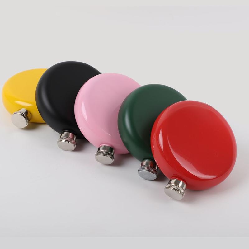 Bình đựng rượu bằng thép không gỉ, Boutique cao cấp, Hình tròn, Dung tích 5 Oz, Thích hợp cho quà tặng doanh nghiệp và sử dụng ngoài trời, Bình đựng rượu Cầm Tay dành cho nam giới, Có thể tùy chỉnh 3