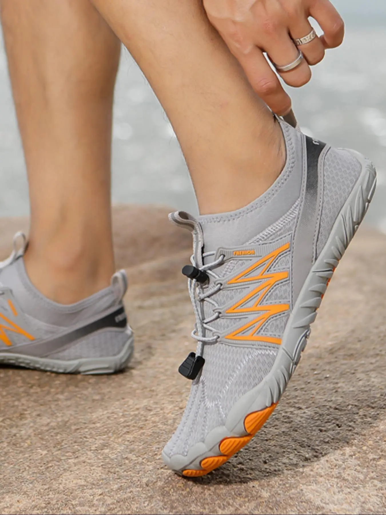Men's Casual Lace up Water Shoes, 1 Pair 2024 New Lightweight Breathable Comfortable Water Shoes for Beach, Swimming, Fishing, Outdoor Sports Shoes