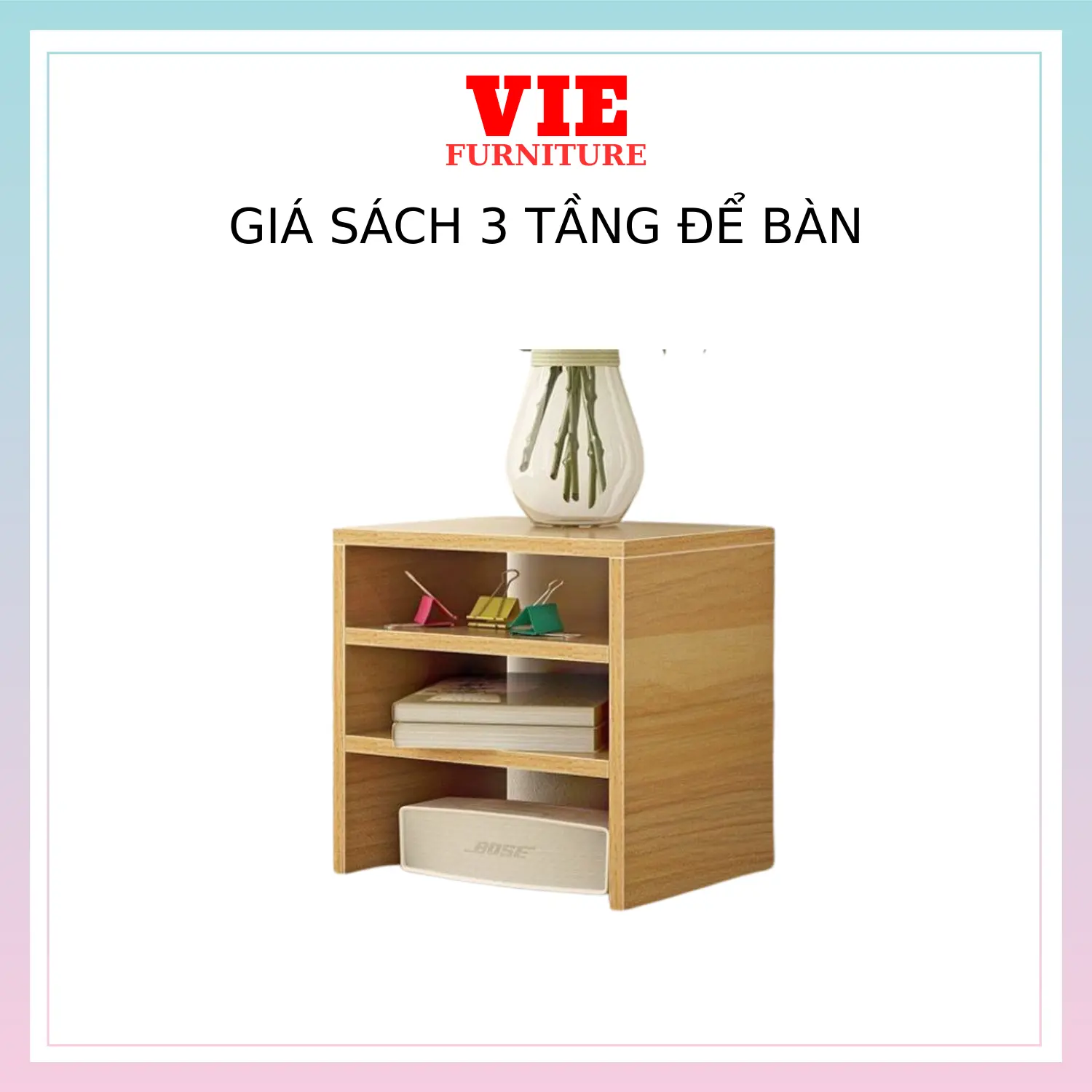 Giá Sách Để Bàn 3 Tầng Tiện Ích