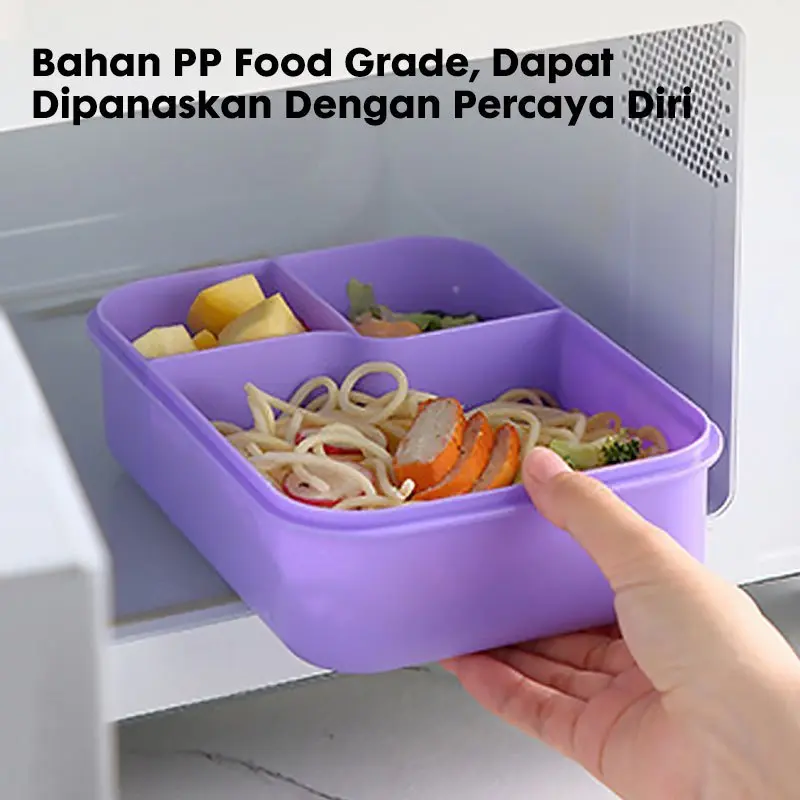 ready stock Eatkit Paket Tempat Makan Anak 1450ml Lunch Box Set 3 Sekat BPA Free Kotak Bekal Karakter Tas Bekal 3