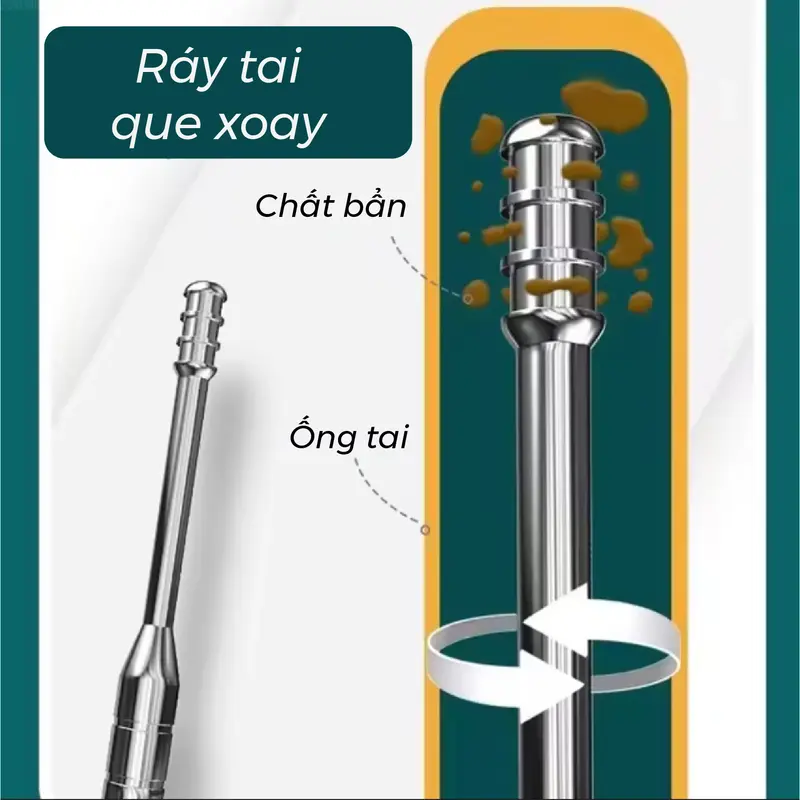 Bộ Ráy Tai 6 in 1 Bằng Thép Không Gỉ Có Móc Treo Chìa Khóa Hộp Nhựa - BRT6IN1 - CK3-6 Lấy Ráy Tai 4