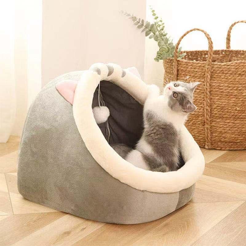 Product Introduction of Cat House Dog Ramp Tajmahaldogcage Door Hanging Cat TreeFour Seasons Universal Semi-Closed Package Cute Cat Nest Internet Celebrity Cathouse Doghouse Winter Warm Kennel Pet Bed Wholesale 7