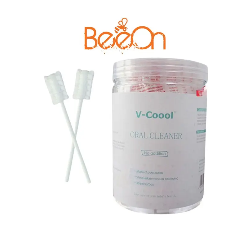 Que gạc rơ lưỡi Vcoool cho bé sơ sinh, hộp 30 que rơ lưỡi vệ sinh răng miệng cho bé shop BeeOn 0