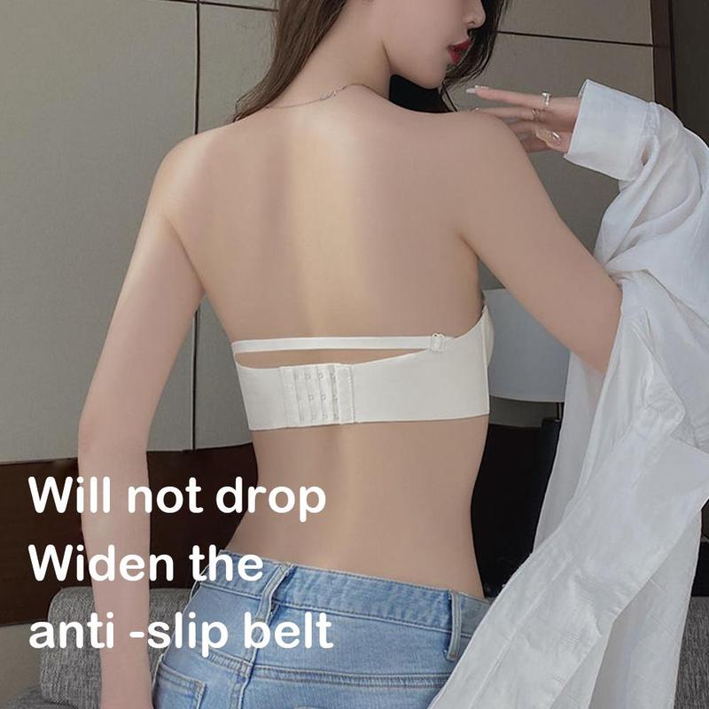 Áo Ngực Không Dây Cho Nữ, Không Có Vòng Thép, Thích Hợp Cho Ngực Nhỏ Dày Và Chun, Chống Trượt, Áo Ống Vô Hình Áo Ngực Nâng Ngực, Đồ Lót, 1 Cái 3
