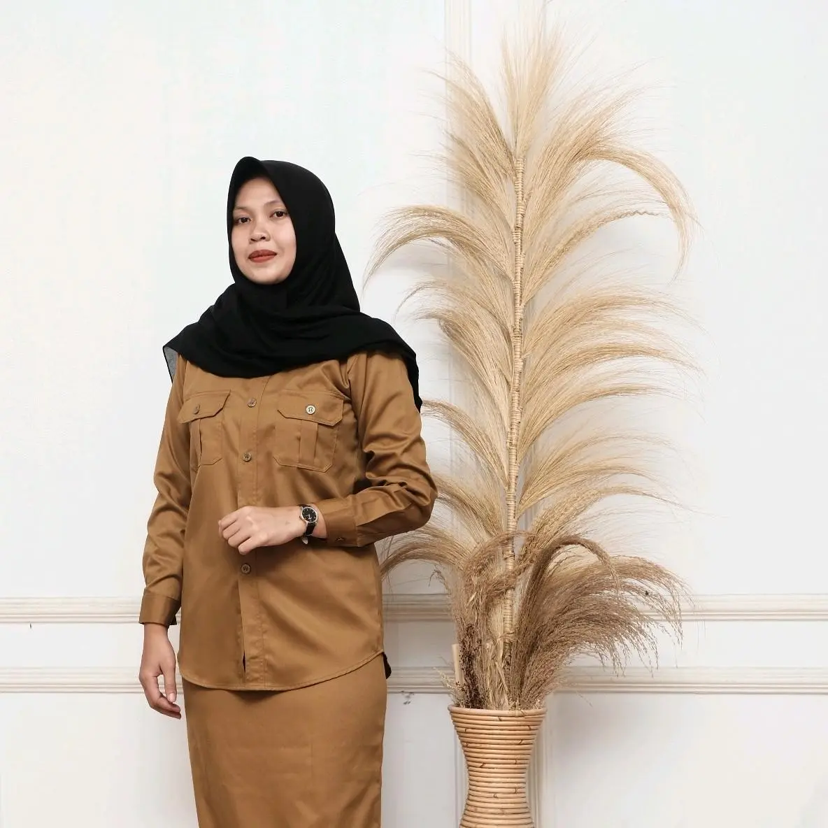 Baju Pdh Wanita/Setelan Rok Pdh Wanita Model Saku Dada