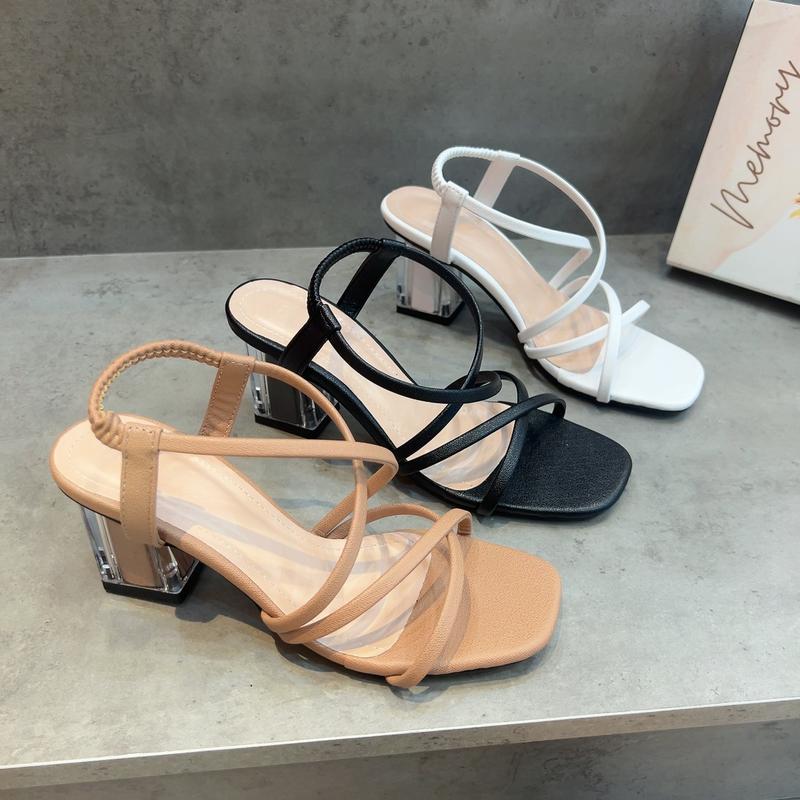  Giày cao gót sandal quai hậu bo chun - Xưởng Giày Bánh Bèo mã SandaldayXX Nữ DéP Shoes 