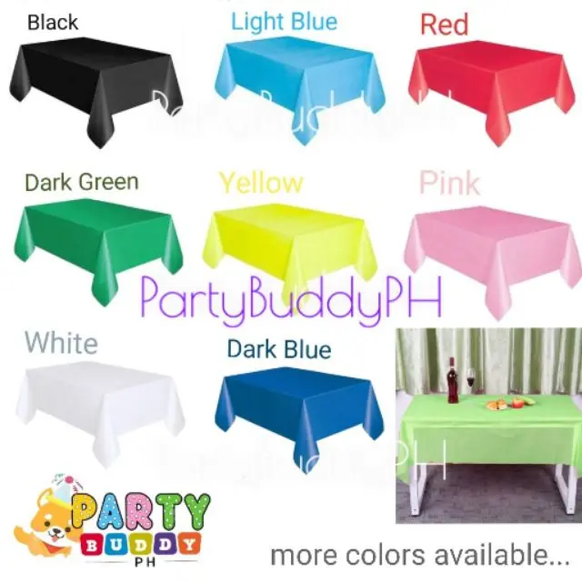 Plastic Table Cover 137cmx183cm(15 colors) Good for 6 person Rectangle Table PartyBuddyPH