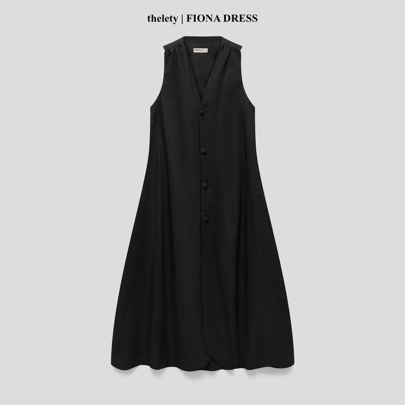  thelety | Đầm Linen Cúc Bọc Xẻ Tà FIONA DRESS 