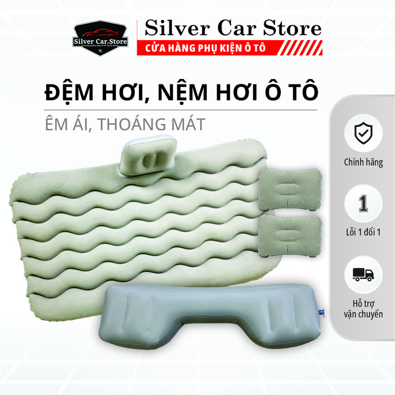 Đệm Hơi Ô Tô , Nệm Hơi Xe Ô Tô Cao Cấp, Giường Hơi Ô Tô Tặng Kèm Bơm Điện, Bộ Gối , Miếng Vá Và Túi Đựng Bag