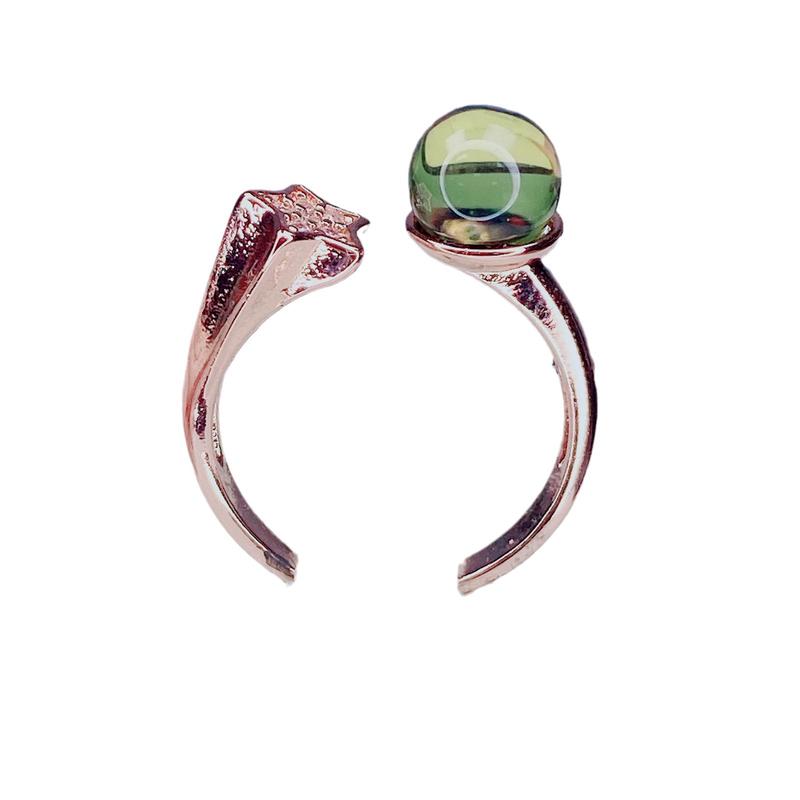 Premium Amber Blue Amber Women's Ring Star Inlaid Adjustable Open Finger Ring Casual Versatile Direct Sale 4
