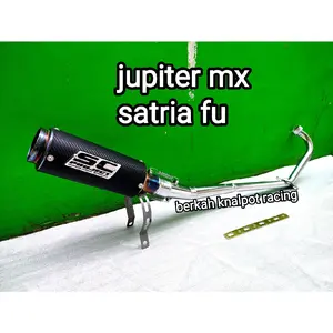 Berkah Knalpot Racing SC Project Karbon Motor Jupiter MX & Satria FU Fullset Bass Padat Gahar Berkualitas Tinggi