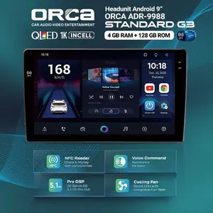 Headunit Android Orca ADR 9988 Standard G3 QLED NFC Series 9 Inch Ram 4/128
