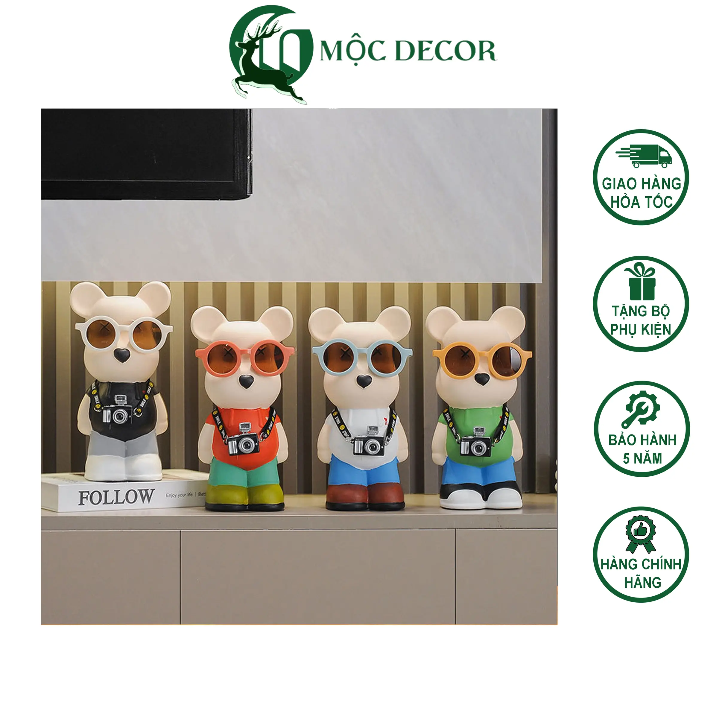 Decor Tượng & Tượng Nhỏ Bearbrick Trẻ Trung Năng Động Phong Cách Đi Du Lịch Siêu Đẹp Trang Trí Nội Thất Gia Đình Cửa Hàng Văn Phòng I06 Decor Phòng gấu bearbrick decor tượng  gấu Trang Trí Nhà Đồng