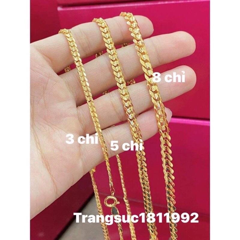 Dây chuyền khoen lật mạ vàng màu 24 nam nữ đeo được
